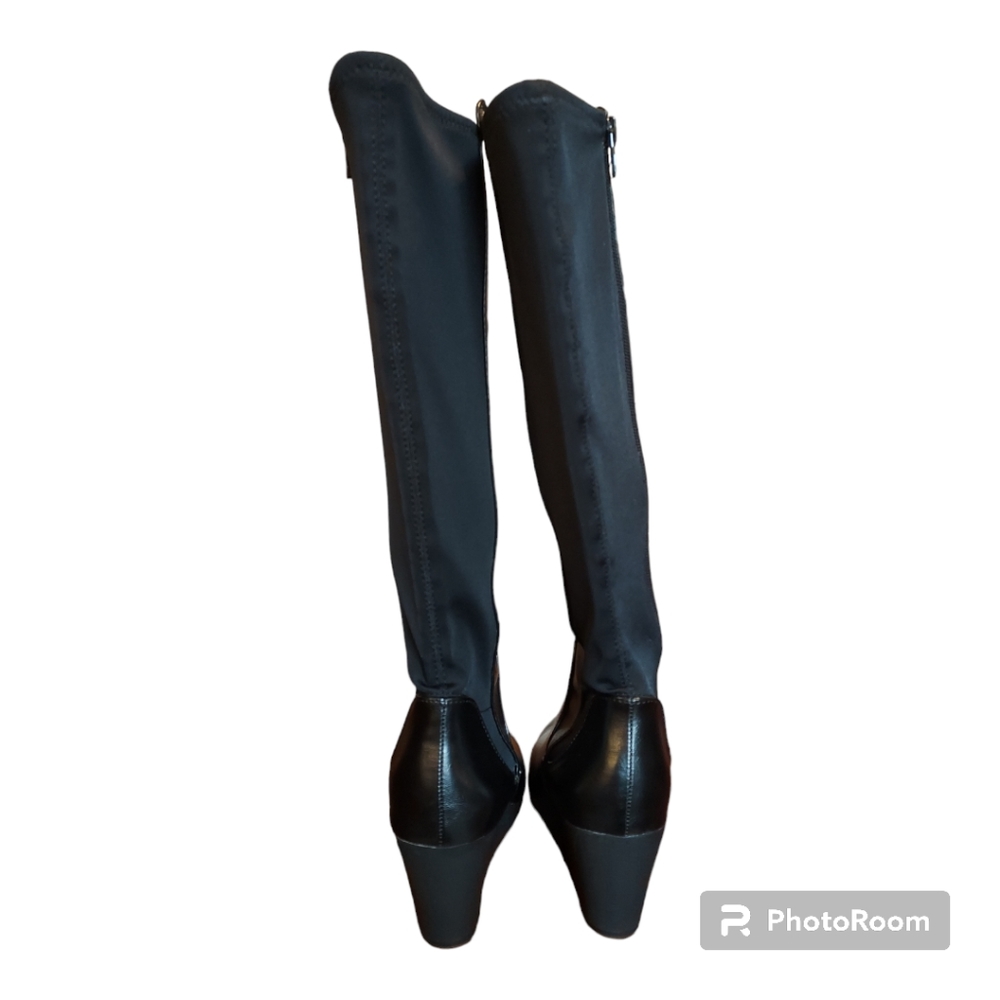 Life Stride NWOB Black Nadra High Shaft Wedge Boots Size 8 - Picture 6 of 9